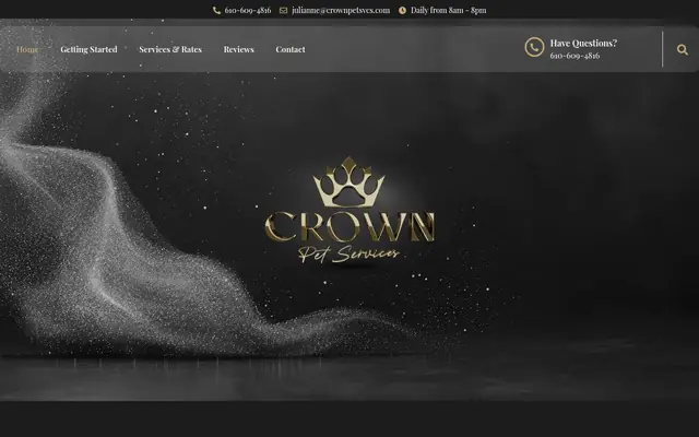 Homepage of Crown Pet Services – cat sitter in Chadds Ford, PA