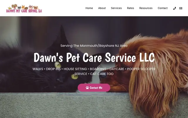 Homepage of Dawns Pet Care Service, LLC – cat sitter in Union Beach, NJ