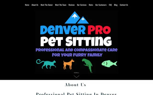 Homepage of Denver Pro Pet Sitting – cat sitter in Colorado