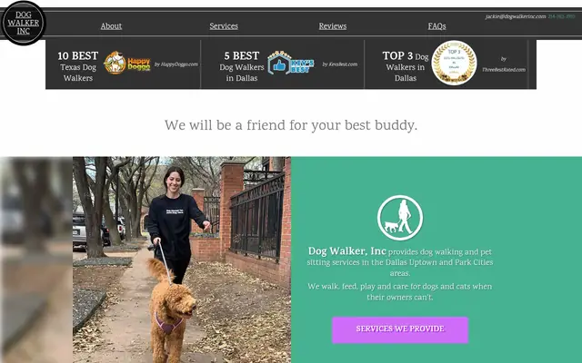 Homepage of Dog Walker Inc – cat sitter in Dallas, TX
