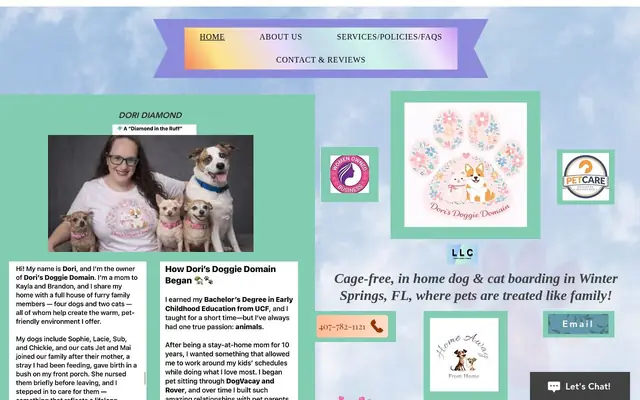 Homepage of Dori’s Doggie Domain LLC – cat sitter in Winter Springs, FL