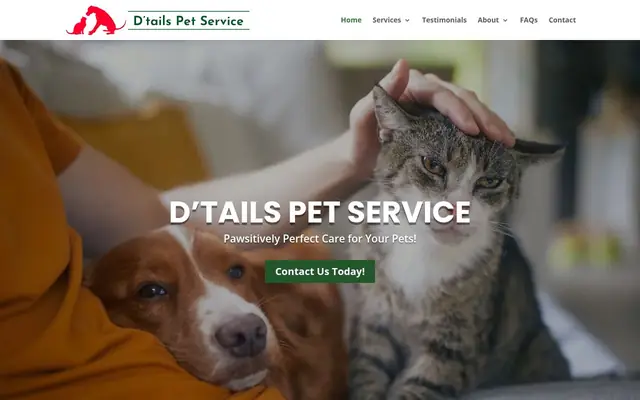 Homepage of Dtails Pet Service, LLC – cat sitter in Severn, MD