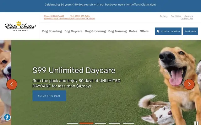 Homepage of Elite Suites Pet Resort - Southlake – cat sitter in Southlake, TX