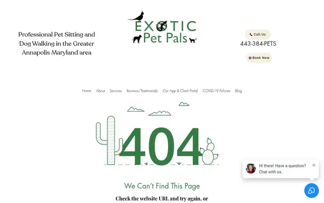 Homepage of Exotic Pet Pals – cat sitter in Severn, MD