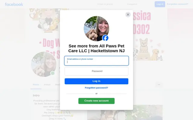 Homepage of All Paws Pet Care LLC – cat sitter in Hackettstown, NJ