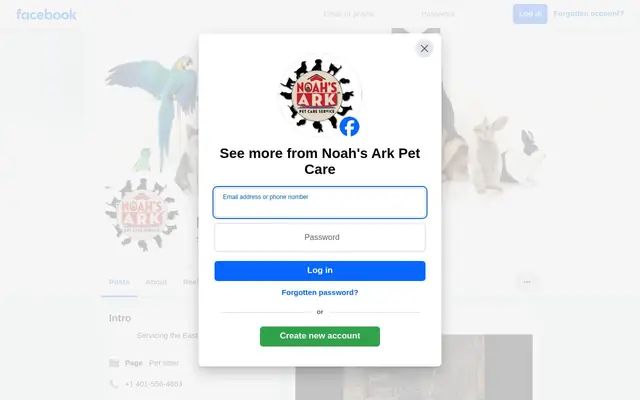 Homepage of Noah's Ark Pet Care – cat sitter in Rumford, RI
