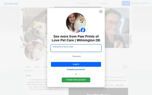 Homepage of Paw Prints of Love Pet Care – cat sitter in Wilmington, DE