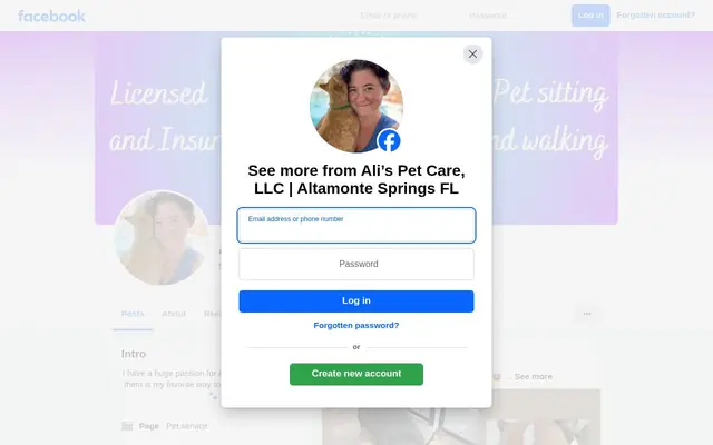 Homepage of Ali’s Pet Care, LLC – cat sitter in Altamonte Springs, FL