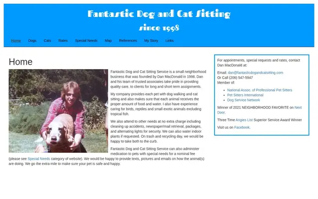 Homepage of Fantastic Dog & Cat Sitting Service – cat sitter in Seattle, WA