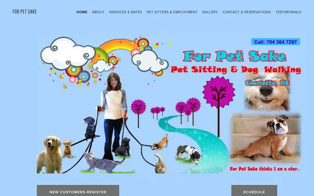 Homepage of For Pet Sake Pet Sitting & Dog Walking – cat sitter in Charlotte, NC