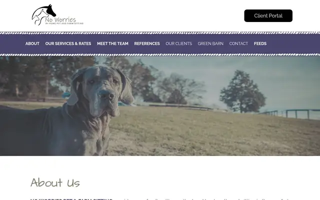 Homepage of No Worries Pet & Farm Sitting – cat sitter in Brentwood, TN