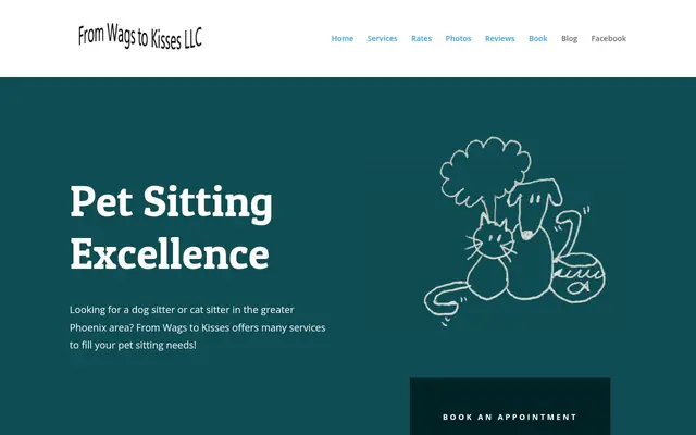 Homepage of From Wags to Kisses – cat sitter in Scottsdale, AZ