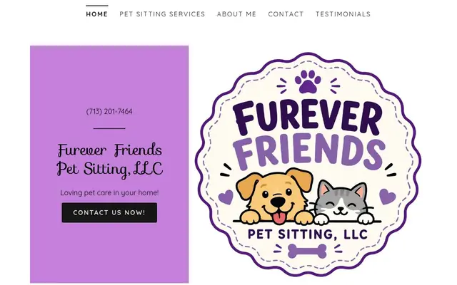 Homepage of Furever Friends Pet Sitting, LLC – cat sitter in Houston, TX