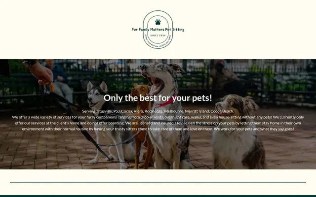 Homepage of Fur Family Matters Pet Sitting – cat sitter in Rockledge, FL