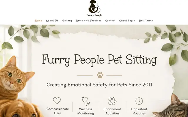 Homepage of Furry People Pet Sitting – cat sitter in El Cajon, CA