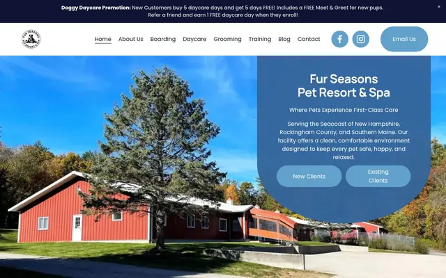 Homepage of Fur Seasons Pet Resort & Spa – cat sitter in Newfields, NH