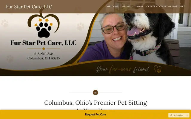 Homepage of Fur Star Pet Care LLC – cat sitter in Columbus, OH