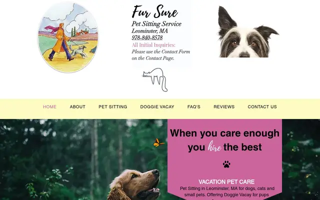 Homepage of Fur Sure! Pet Sitting Service – cat sitter in Bolton, MA