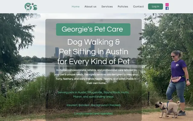 Homepage of Georgie's Pet Care – cat sitter in Austin, TX