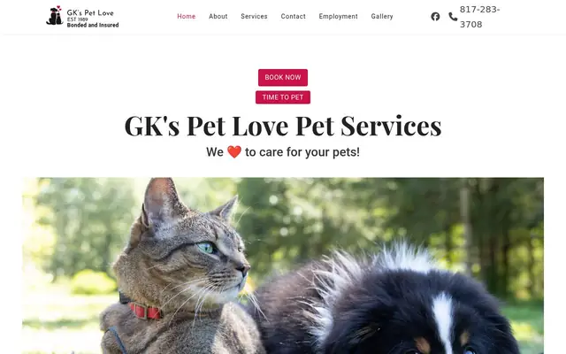Homepage of G K's Pet Love Pet Sitting – cat sitter in Euless, TX