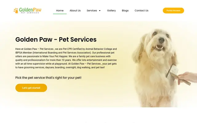 Homepage of Golden Paw Pet Services – cat sitter in Marlborough, MA
