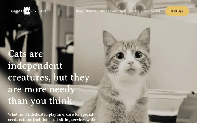 Homepage of Great Catsby Care LLC – cat sitter in Fairfax, VA