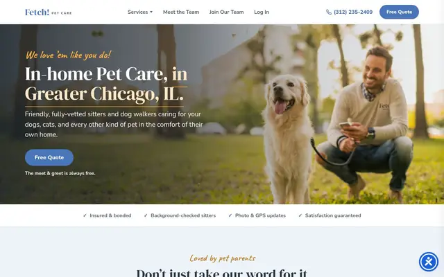 Homepage of Fetch! Pet Care of Greater Chicago – cat sitter in Chicago, IL