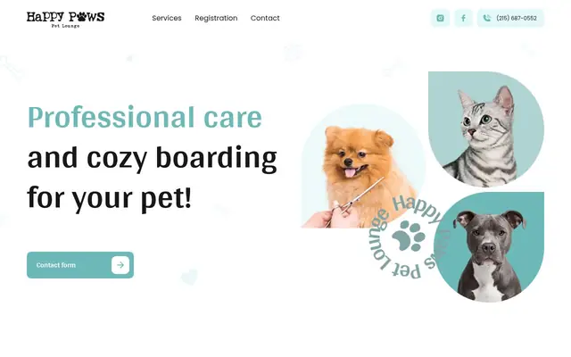 Homepage of Happy Paws Pet Lounge – cat sitter in Huntingdon Valley, PA
