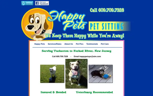Homepage of Happy Pets Pet Sitting – cat sitter in Barnegat, NJ