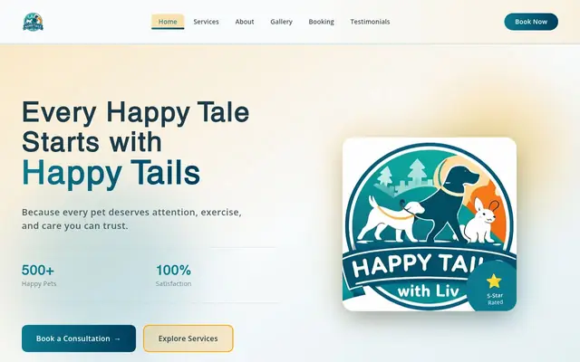 Homepage of Happy Tails with Liv LLC – cat sitter in Canfield, OH
