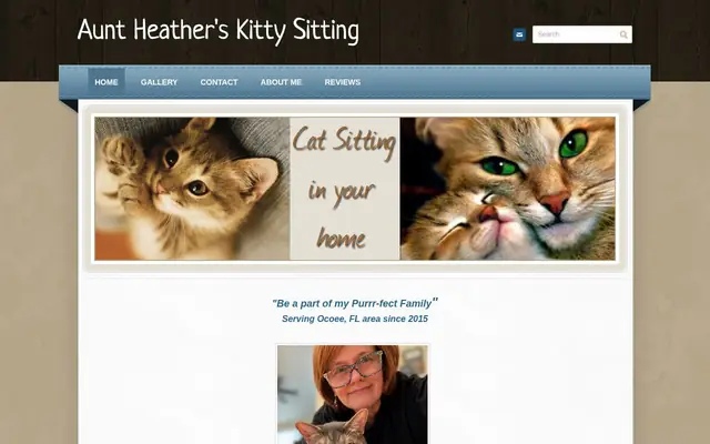 Homepage of Aunt Heather's Kitty Sitting – cat sitter in Florida
