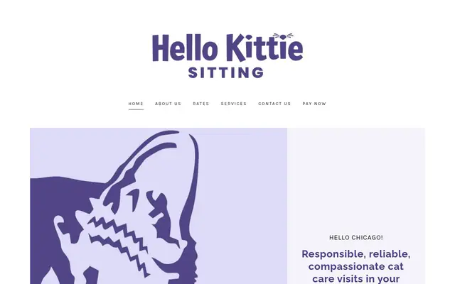 Homepage of Hello Kittie Sitting – cat sitter in Chicago, IL
