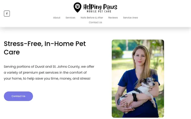 Homepage of Helping Paws Mobile Pet Care LLC – cat sitter in Jacksonville Beach, FL