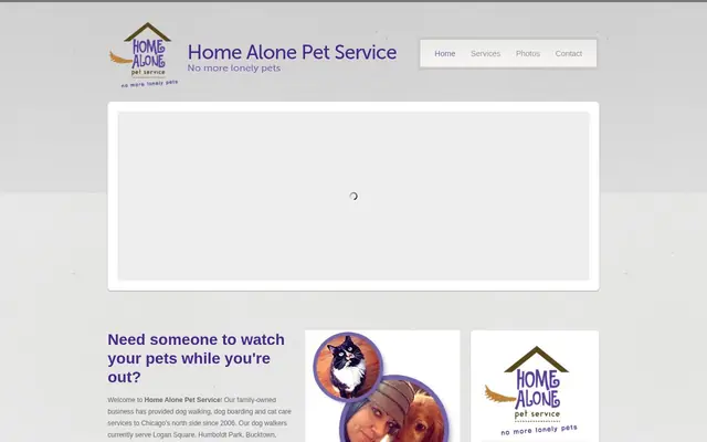 Homepage of Home Alone Pet Service – cat sitter in Chicago, IL