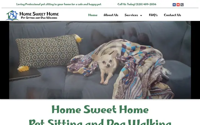 Homepage of Home Sweet Home Pet Sitting and Dog Walking – cat sitter in Tucson, AZ