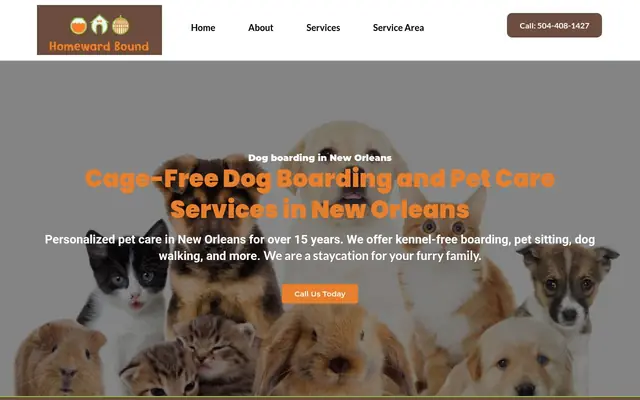 Homepage of Homeward Bound Services – cat sitter in New Orleans, LA