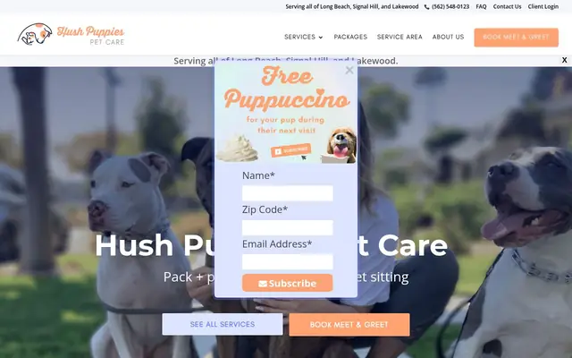 Homepage of Hush Puppies Pet Care – cat sitter in La Palma, CA