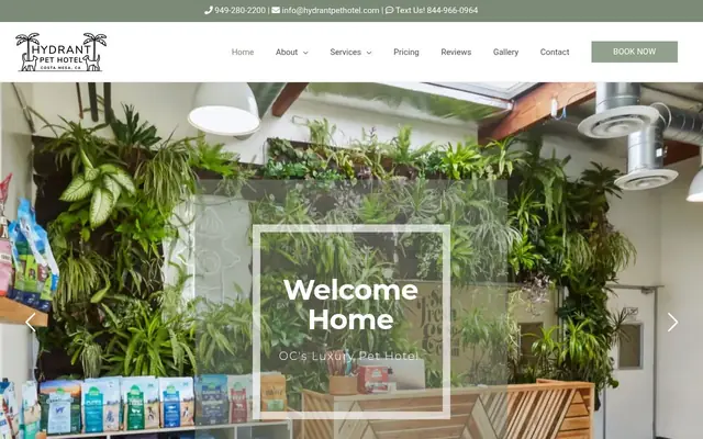 Homepage of Hydrant Pet Hotel – cat sitter in Costa Mesa, CA