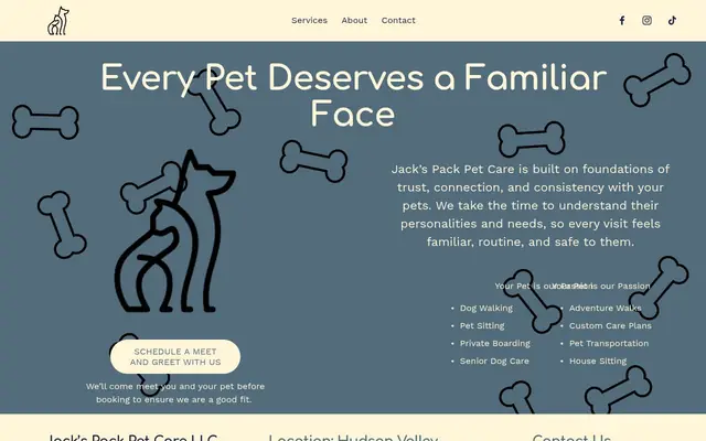 Homepage of Jack's Pack Pet Care – cat sitter in Newburgh, NY