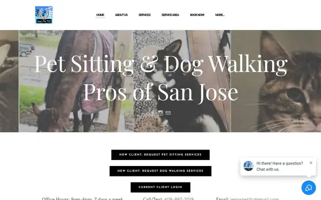 Homepage of Jenn's Pet TLC – cat sitter in San Jose, CA