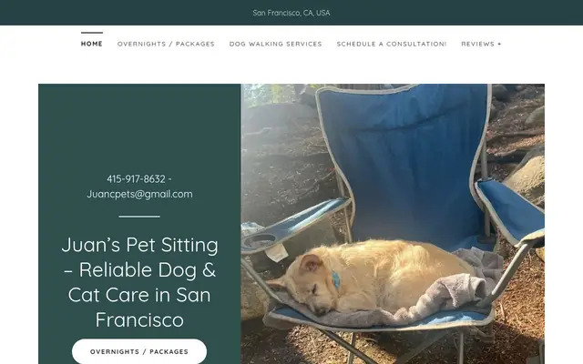 Homepage of Juan's pet sitting – cat sitter in San Francisco, CA