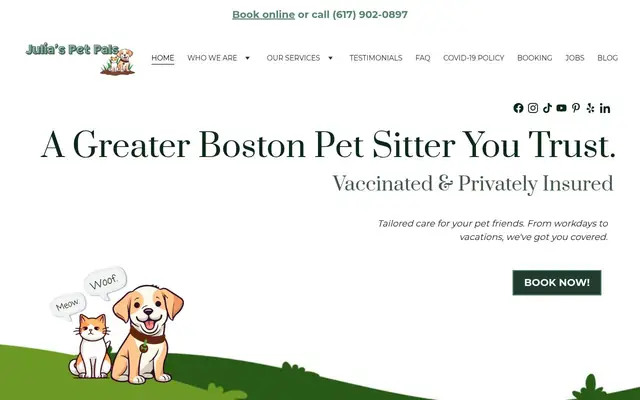 Homepage of Julia's Pet Pals – cat sitter in Allston, MA