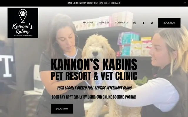 Homepage of Kannon's Kabins Pet Resort & Vet Clinic – cat sitter in Edmond, OK