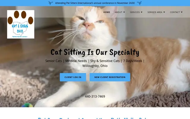 Homepage of Kat and Dogs Ohio – cat sitter in Mentor, OH