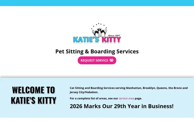 Homepage of Katie's Kitty – cat sitter in New York, NY