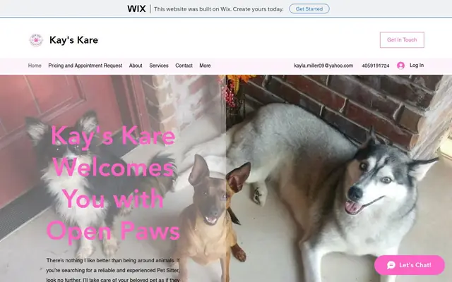 Homepage of Kay's Kare – cat sitter in Edmond, OK