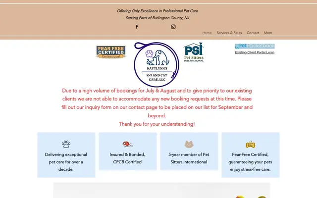 Homepage of Kaytlynn's K-9 and Cat Care, LLC – cat sitter in Pennsylvania
