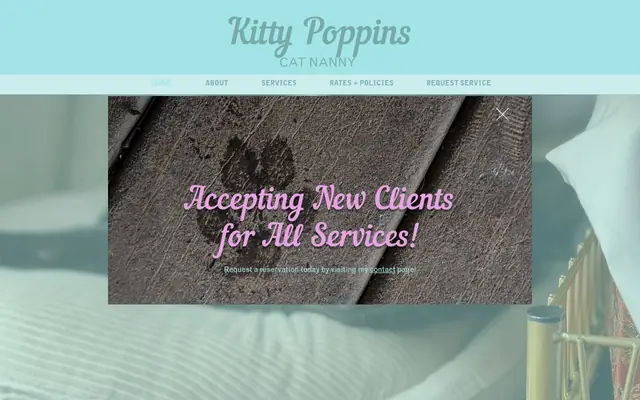 Homepage of Kitty Poppins Cat Nanny – cat sitter in Washington