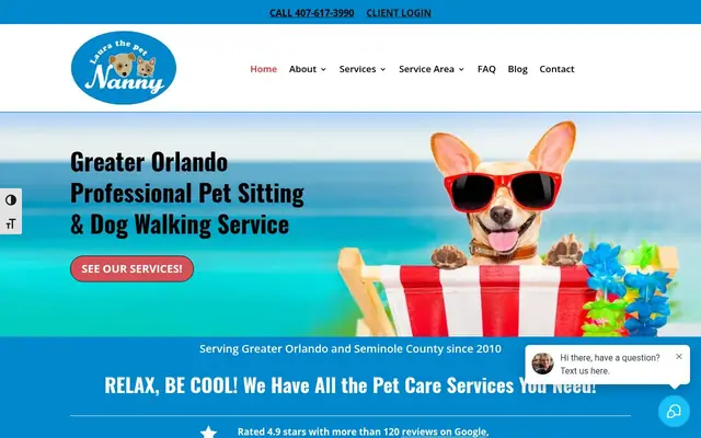 Homepage of Laura the Pet Nanny – cat sitter in Altamonte Springs, FL