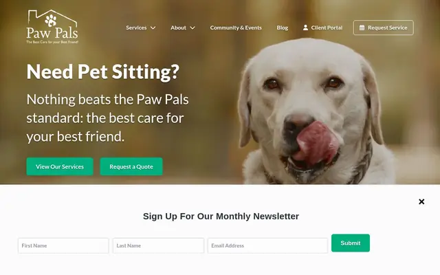 Homepage of Paw Pals Pet Sitting – cat sitter in Centreville, VA